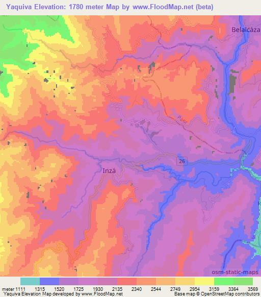 Yaquiva,Colombia Elevation Map