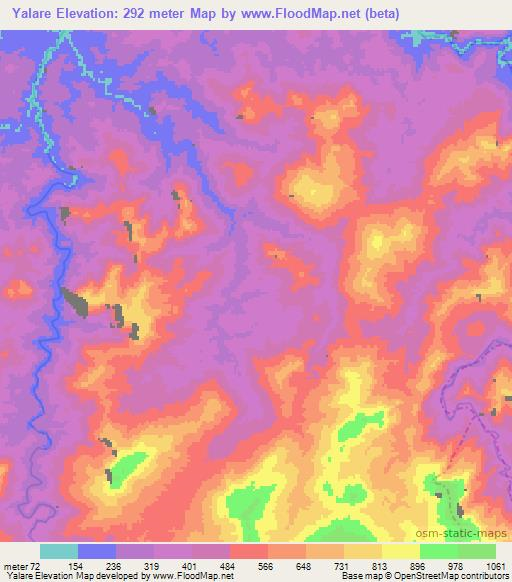 Yalare,Colombia Elevation Map