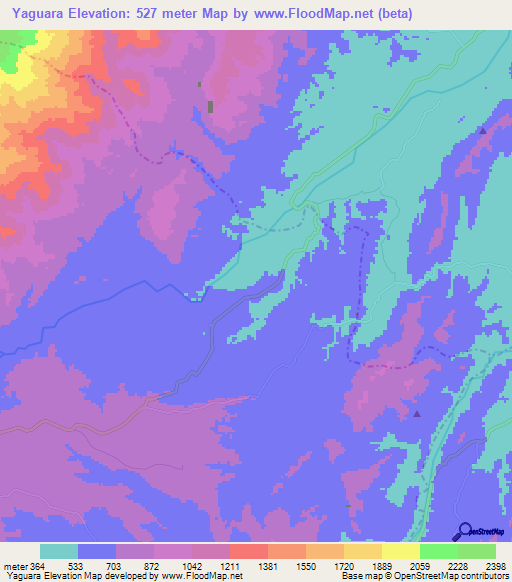 Yaguara,Colombia Elevation Map