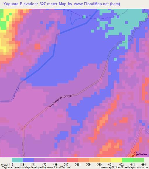 Yaguara,Colombia Elevation Map