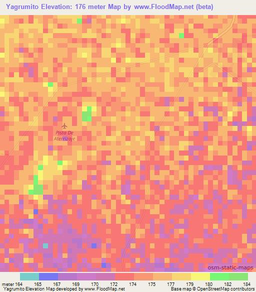 Yagrumito,Colombia Elevation Map