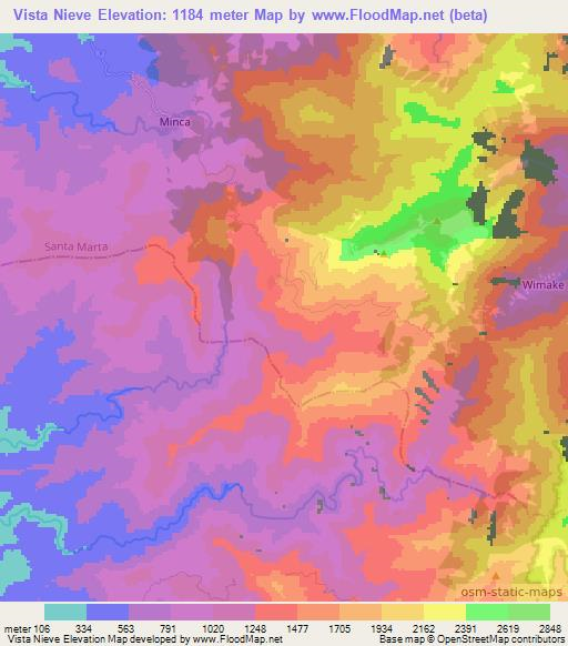 Vista Nieve,Colombia Elevation Map