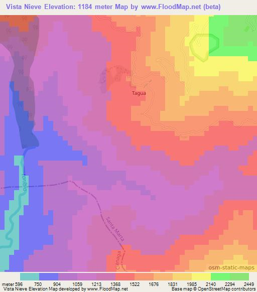 Vista Nieve,Colombia Elevation Map