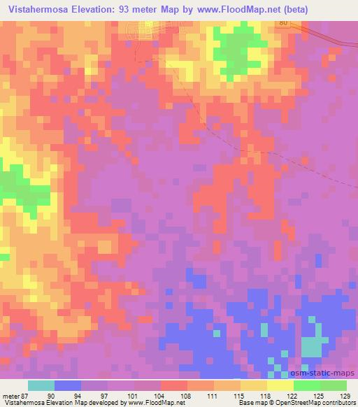 Vistahermosa,Colombia Elevation Map