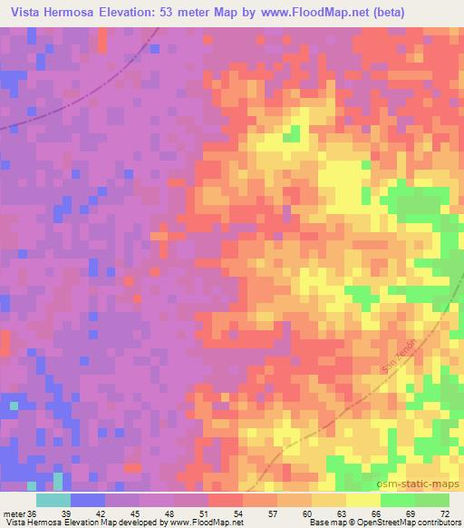 Vista Hermosa,Colombia Elevation Map