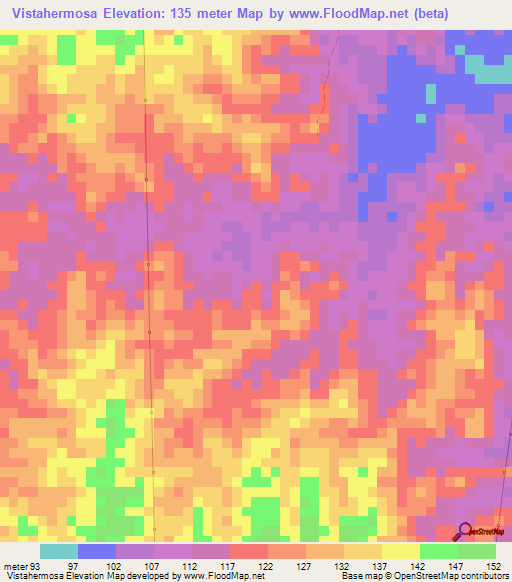 Vistahermosa,Colombia Elevation Map