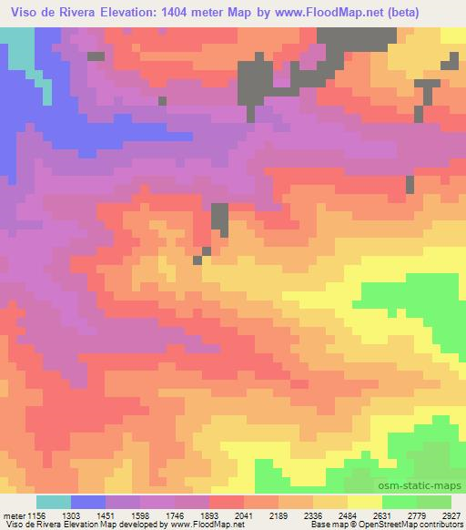 Viso de Rivera,Colombia Elevation Map