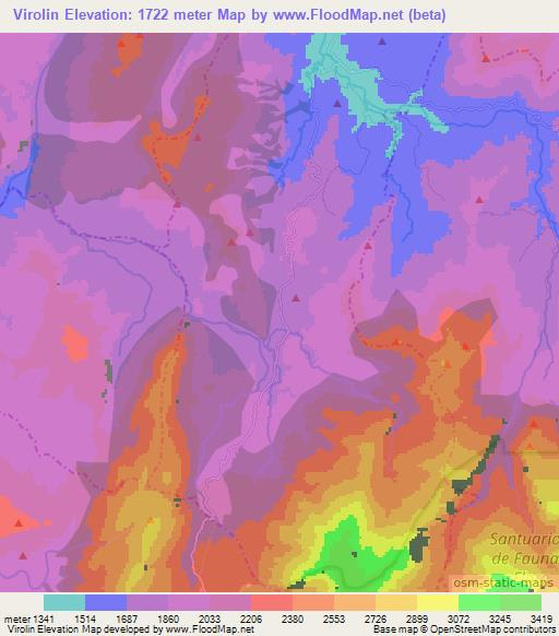 Virolin,Colombia Elevation Map