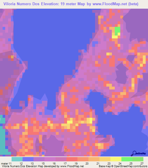 Viloria Numero Dos,Colombia Elevation Map