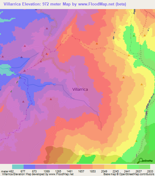 Villarrica,Colombia Elevation Map