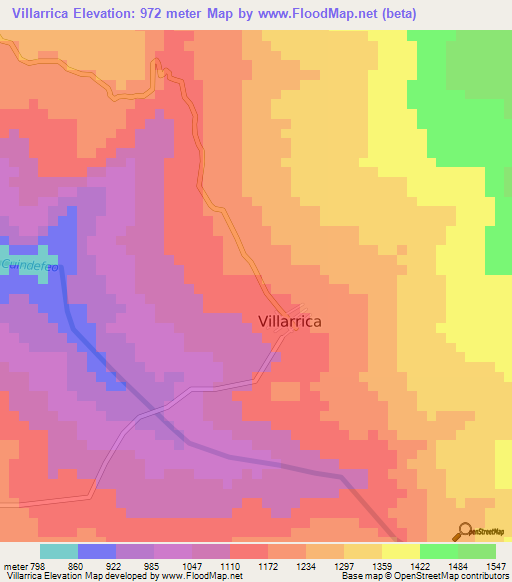 Villarrica,Colombia Elevation Map