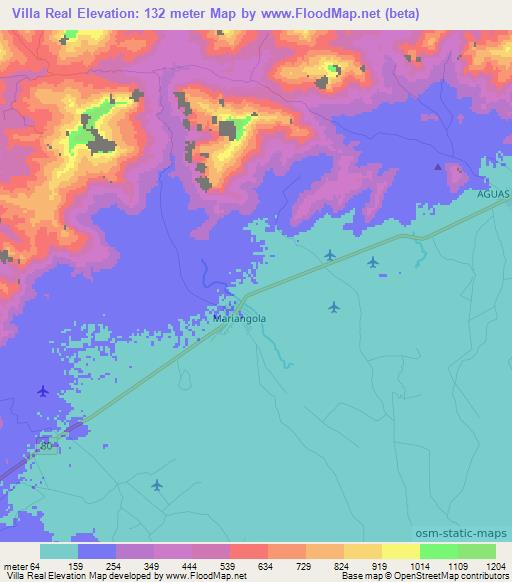 Villa Real,Colombia Elevation Map