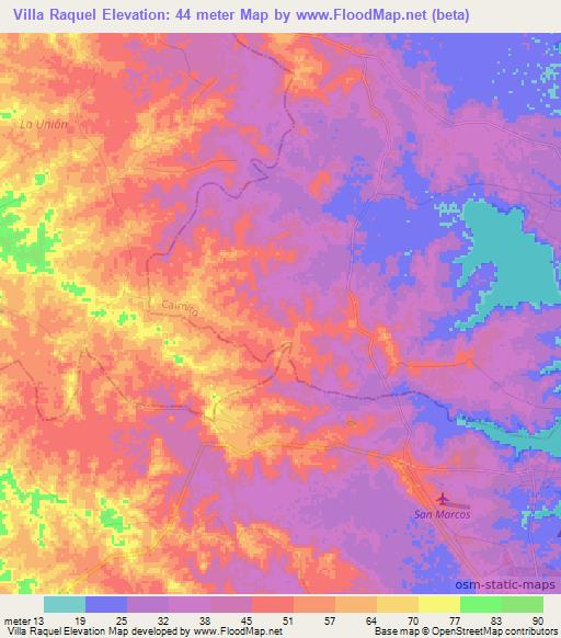 Villa Raquel,Colombia Elevation Map