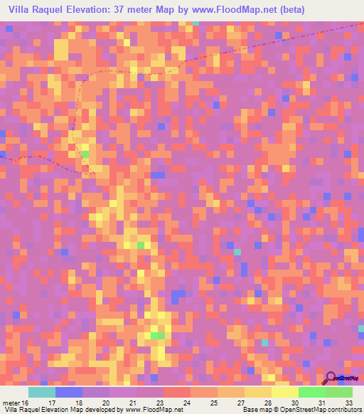 Villa Raquel,Colombia Elevation Map