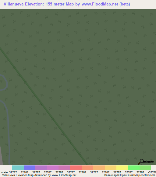 Villanueva,Colombia Elevation Map