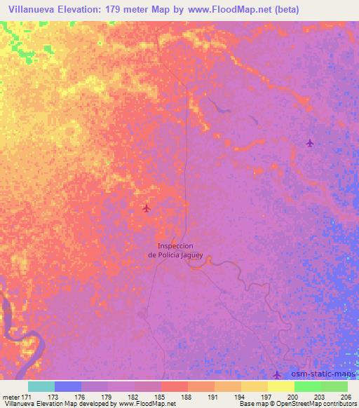 Villanueva,Colombia Elevation Map