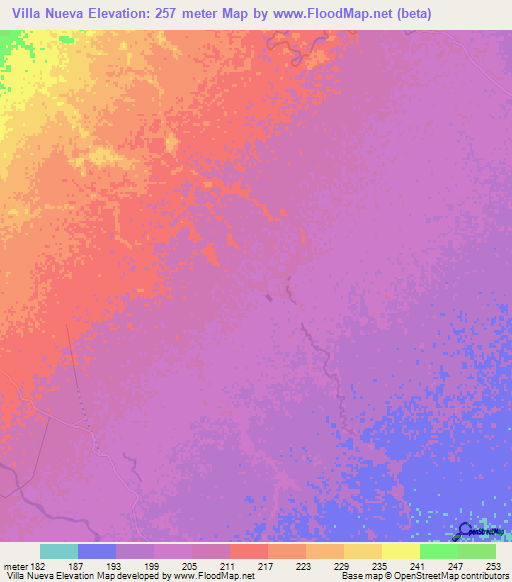 Villa Nueva,Colombia Elevation Map