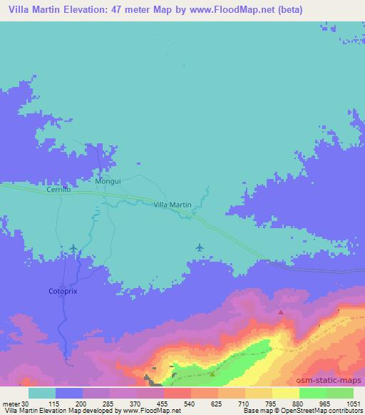 Villa Martin,Colombia Elevation Map