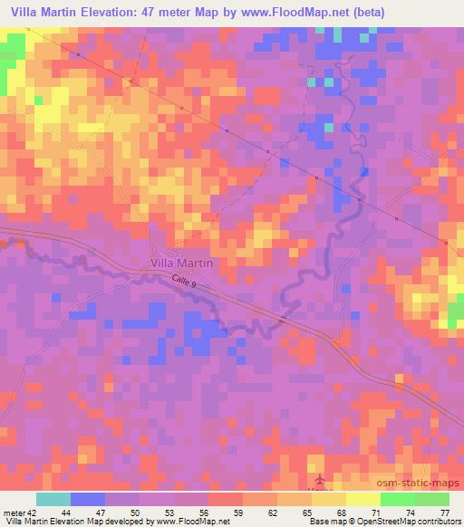 Villa Martin,Colombia Elevation Map