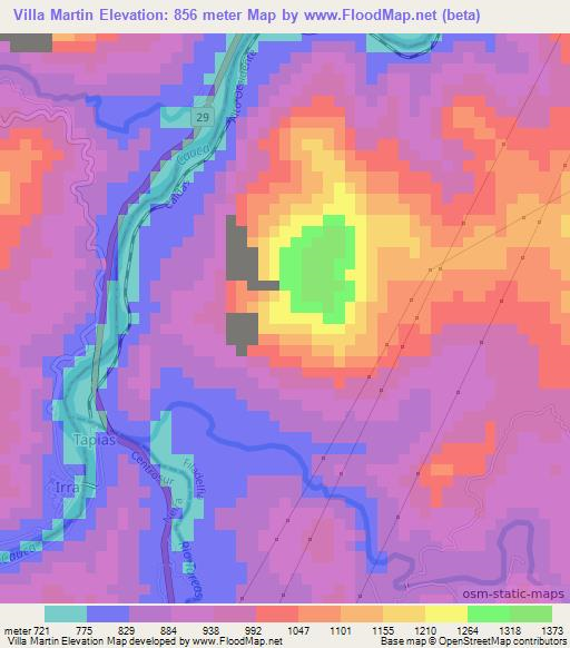 Villa Martin,Colombia Elevation Map