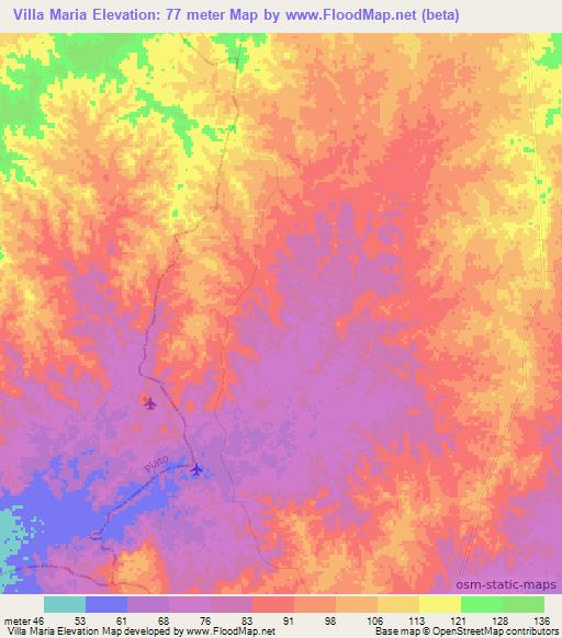 Villa Maria,Colombia Elevation Map