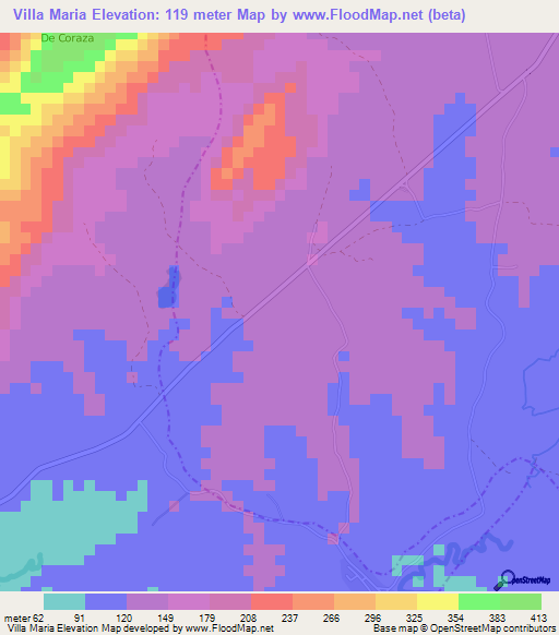 Villa Maria,Colombia Elevation Map