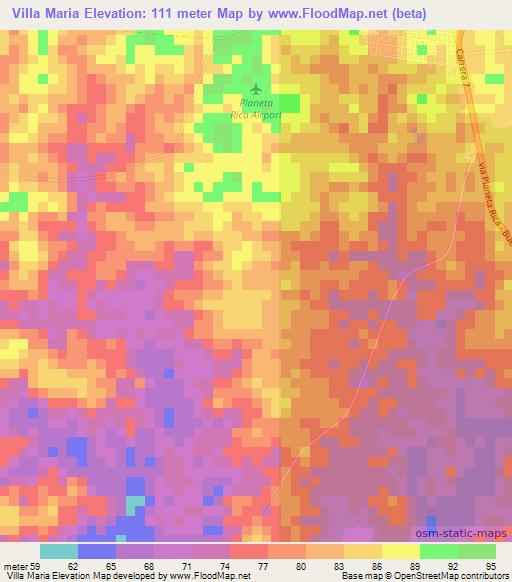 Villa Maria,Colombia Elevation Map