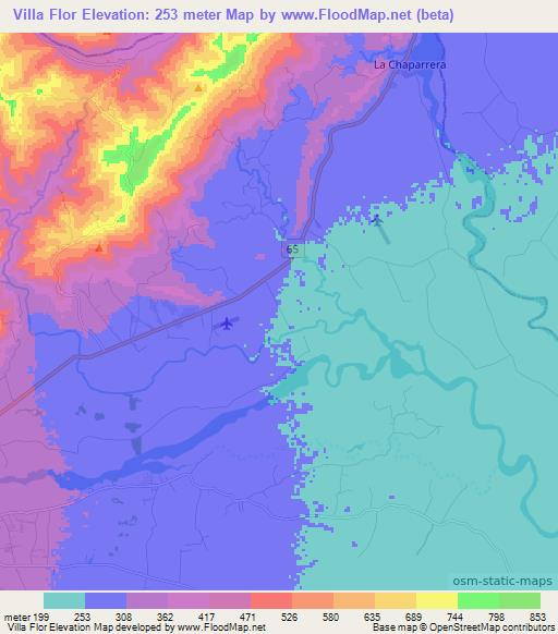 Villa Flor,Colombia Elevation Map
