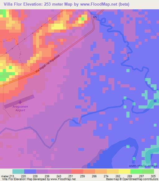 Villa Flor,Colombia Elevation Map