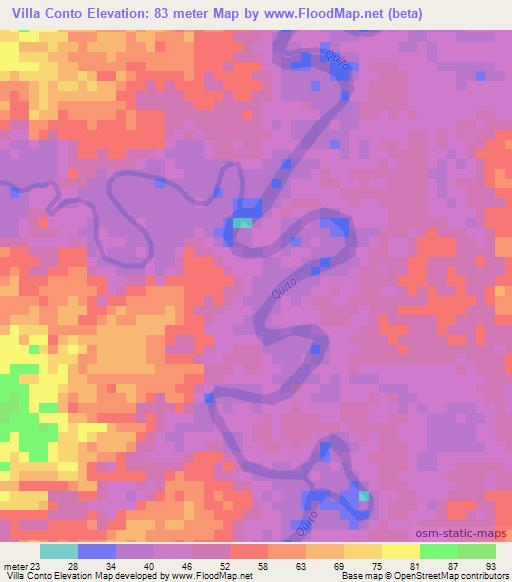 Villa Conto,Colombia Elevation Map