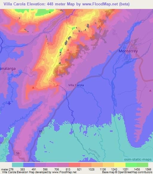 Villa Carola,Colombia Elevation Map