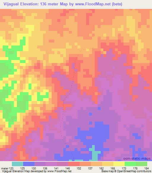 Vijagual,Colombia Elevation Map