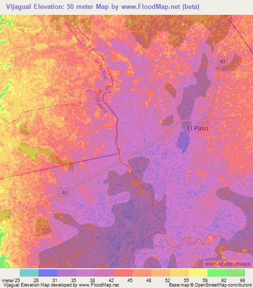 Vijagual,Colombia Elevation Map