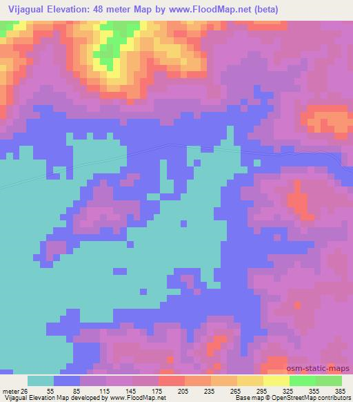 Vijagual,Colombia Elevation Map