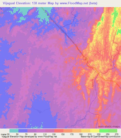 Vijagual,Colombia Elevation Map