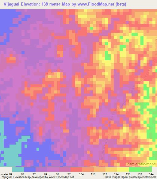 Vijagual,Colombia Elevation Map