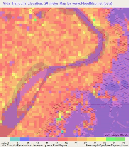 Vida Tranquila,Colombia Elevation Map