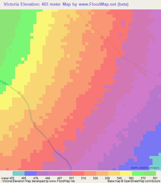 Victoria,Colombia Elevation Map