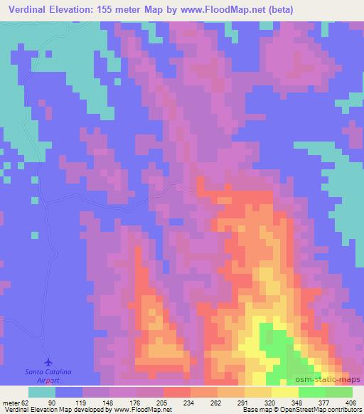 Verdinal,Colombia Elevation Map