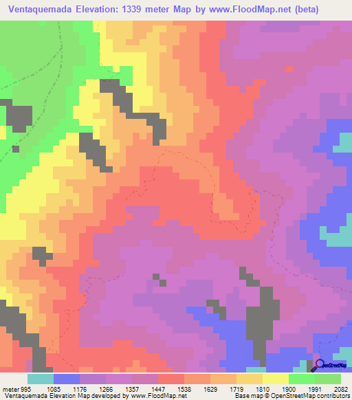 Ventaquemada,Colombia Elevation Map