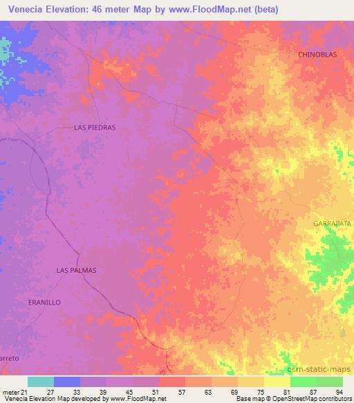 Venecia,Colombia Elevation Map