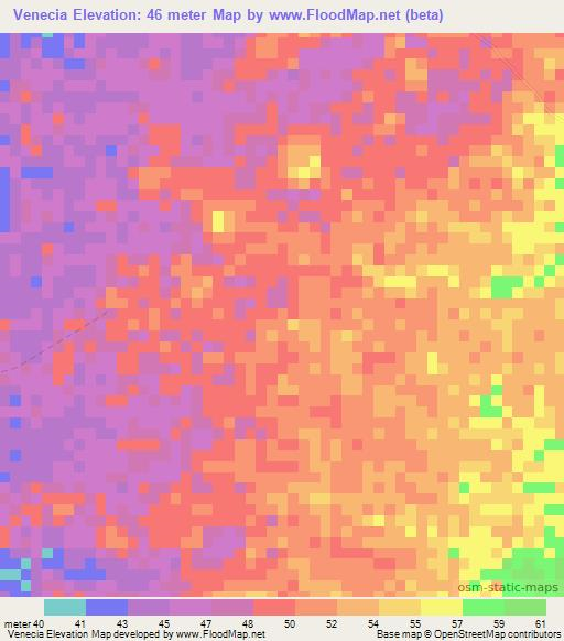 Venecia,Colombia Elevation Map