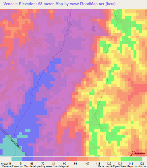 Venecia,Colombia Elevation Map