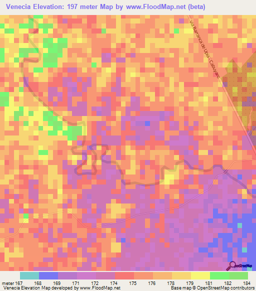 Venecia,Colombia Elevation Map