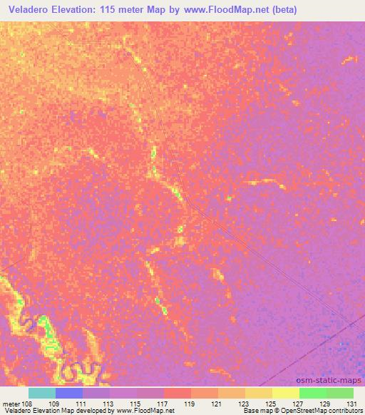 Veladero,Colombia Elevation Map