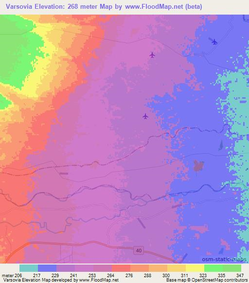 Varsovia,Colombia Elevation Map