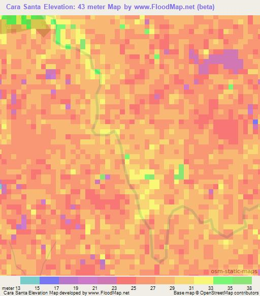 Cara Santa,Colombia Elevation Map