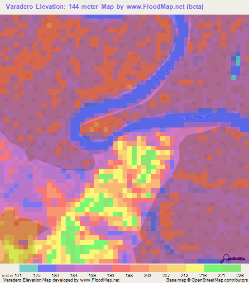 Varadero,Colombia Elevation Map