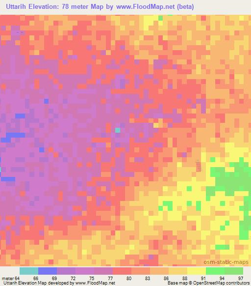 Uttarih,Colombia Elevation Map