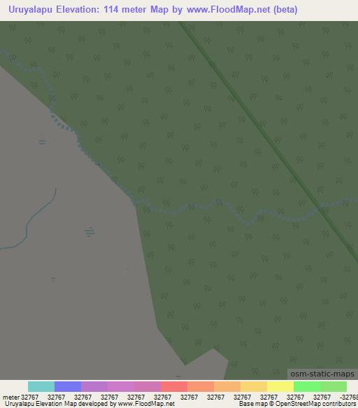 Uruyalapu,Colombia Elevation Map